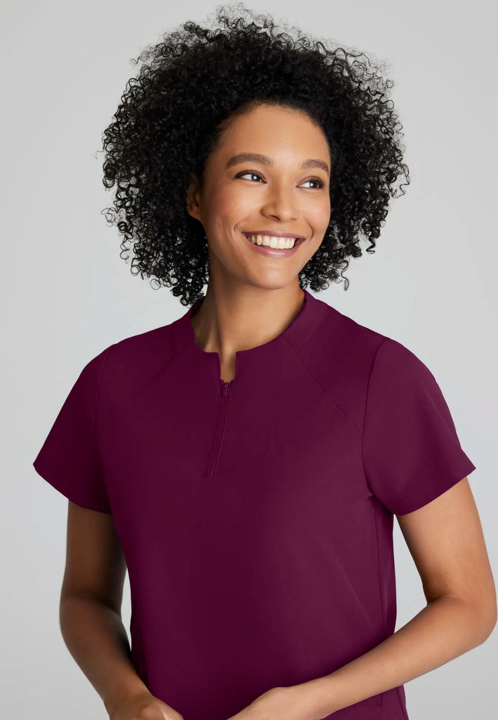 Barco Scrubs Women's Flux Top Wine | scrub-supply.com