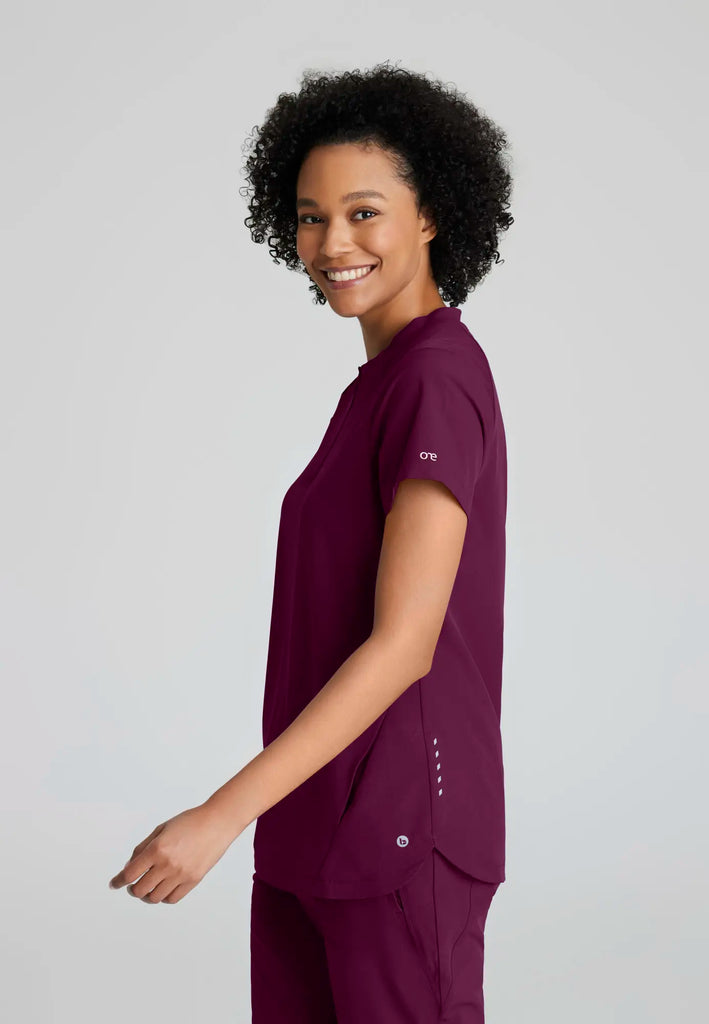 Barco Scrubs Women's Flux Top Wine | scrub-supply.com