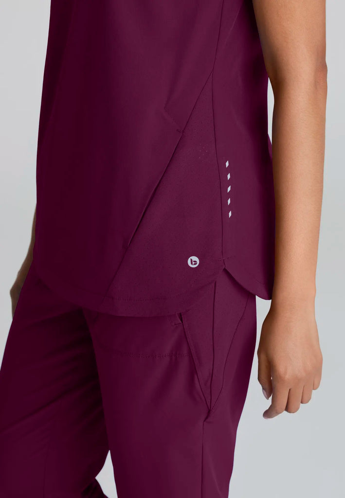 Barco Scrubs Women's Flux Top Wine | scrub-supply.com