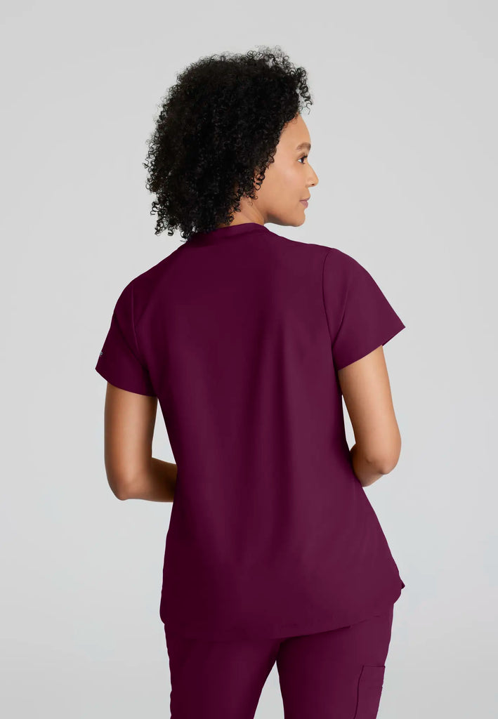 Barco Scrubs Women's Flux Top Wine | scrub-supply.com