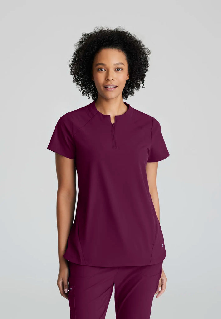 Barco Scrubs Women's Flux Top Wine | scrub-supply.com