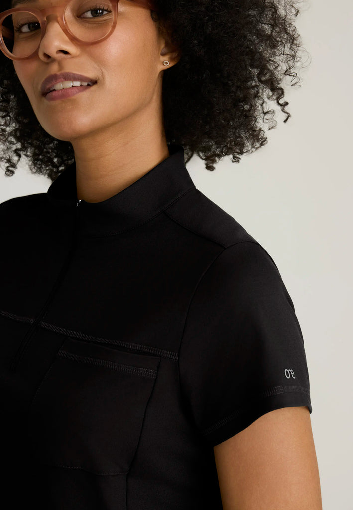 Barco Scrubs Women's Vigor Top Black | scrub-supply.com