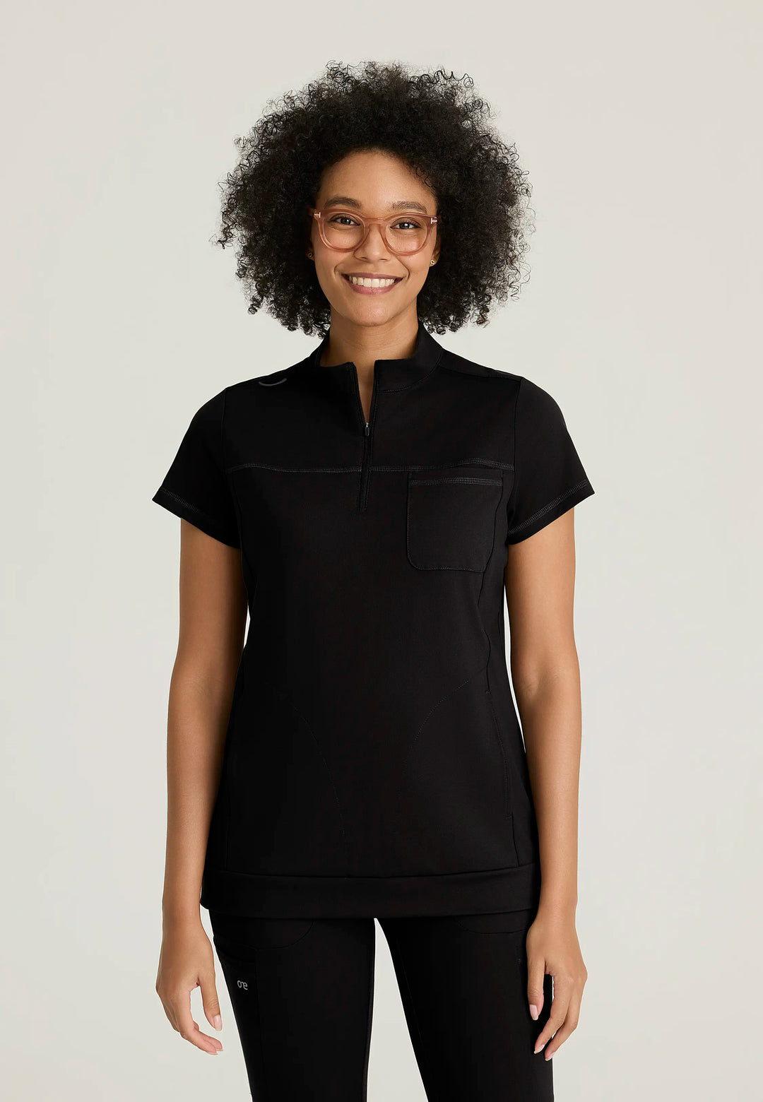 Barco Scrubs Women's Vigor Top Black | scrub-supply.com