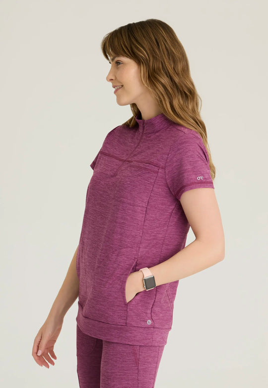Barco Scrubs Women's Vigor Top Dark Mauve Heather | scrub-supply.com