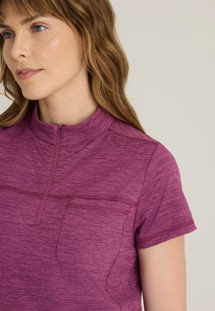 Barco Scrubs Women's Vigor Top Dark Mauve Heather | scrub-supply.com