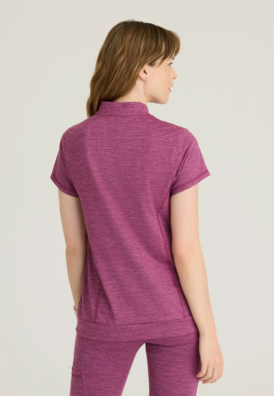 Barco Scrubs Women's Vigor Top Dark Mauve Heather | scrub-supply.com