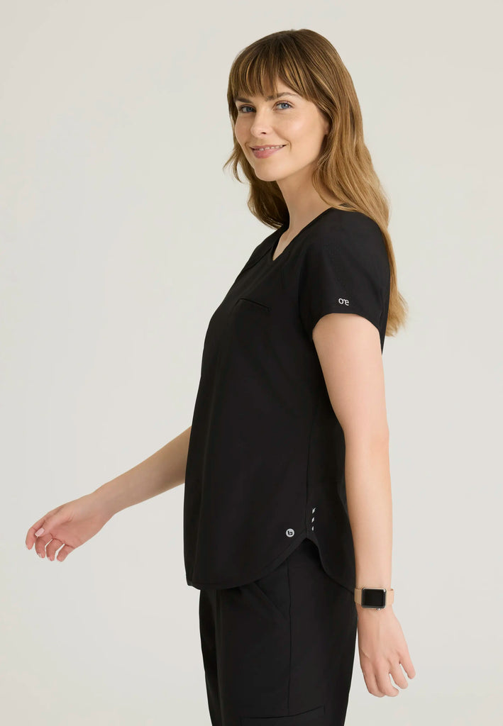 Barco Scrubs Women's Swing Tuck-in Top Black | scrub-supply.com
