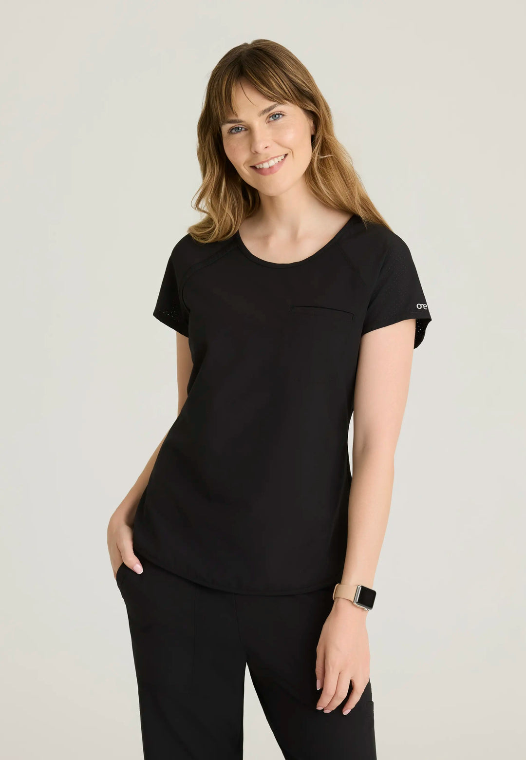 Barco Scrubs Women's Swing Tuck-in Top Black | scrub-supply.com