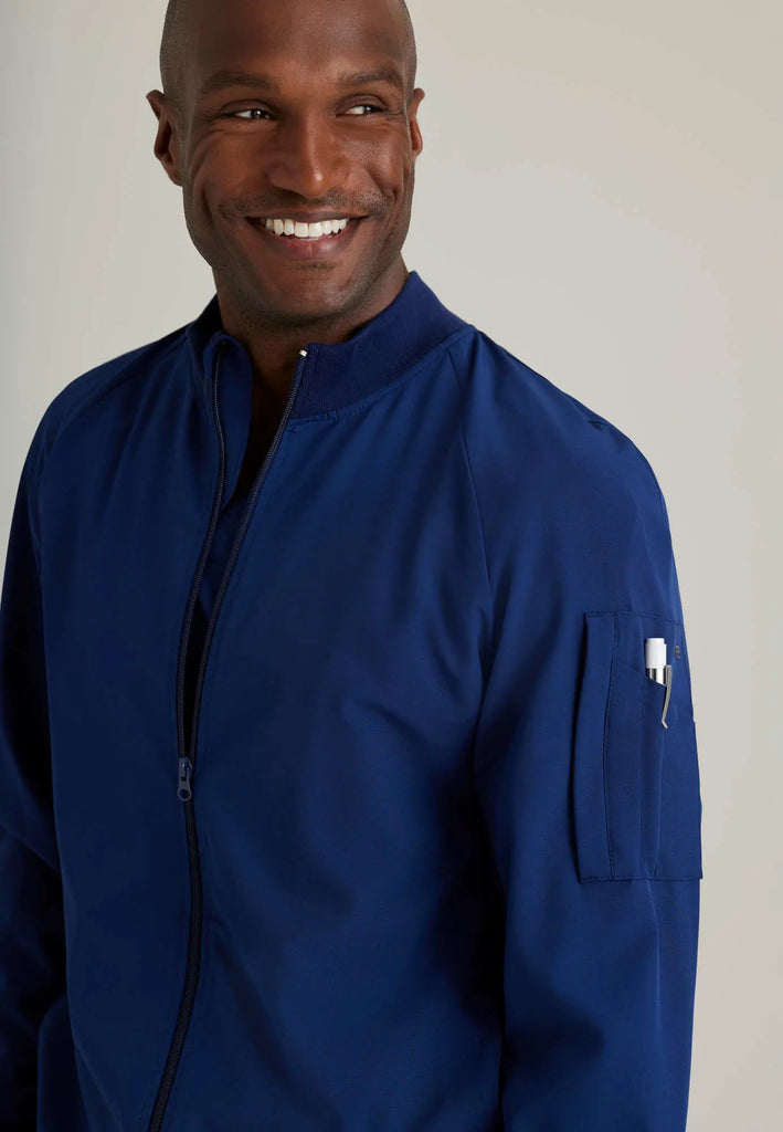 Barco Scrubs Men's Amplify Warmup Indigo | scrub-supply.com