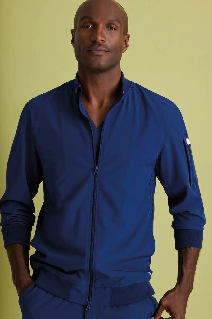 Barco Scrubs Men's Amplify Warmup Indigo | scrub-supply.com