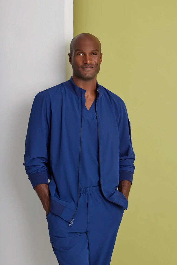 Barco Scrubs Men's Amplify Warmup Indigo | scrub-supply.com