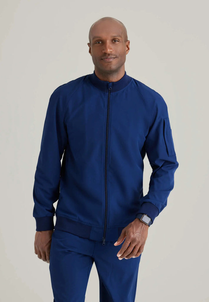 Barco Scrubs Men's Amplify Warmup Indigo | scrub-supply.com