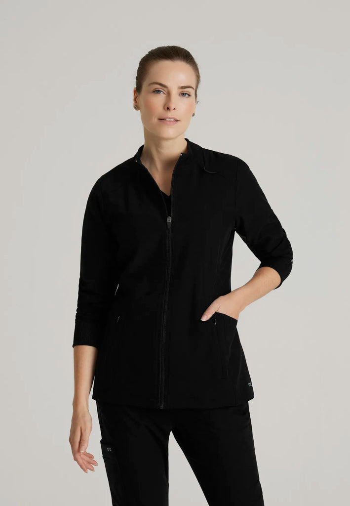 Barco Scrubs Women's Venture Warm-Up Black | scrub-supply.com