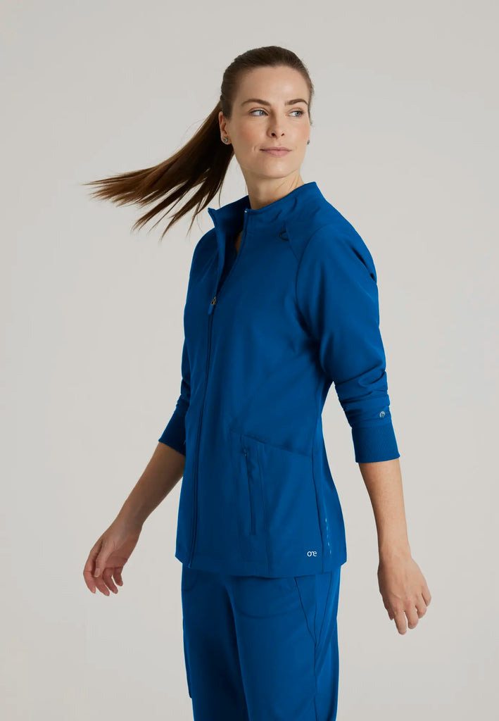 Barco Scrubs Women's Venture Warm-Up New Royal | scrub-supply.com