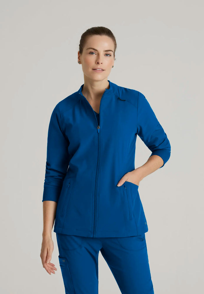 Barco Scrubs Women's Venture Warm-Up New Royal | scrub-supply.com