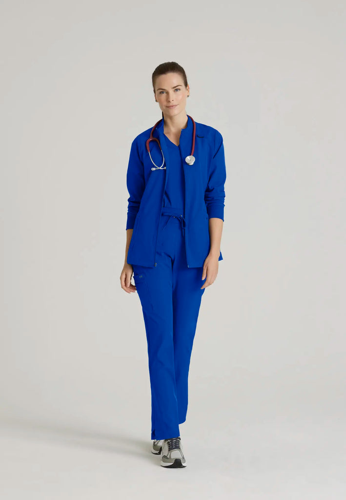 Barco Scrubs Women's Venture Warm-Up Cobalt | scrub-supply.com