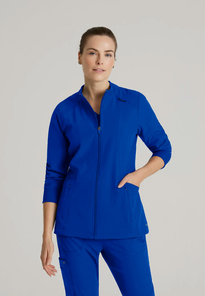 Barco Scrubs Women's Venture Warm-Up Cobalt | scrub-supply.com