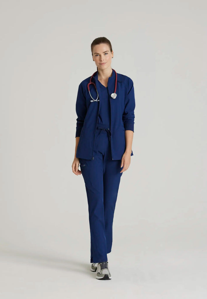 Barco Scrubs Women's Venture Warm-Up Indigo | scrub-supply.com