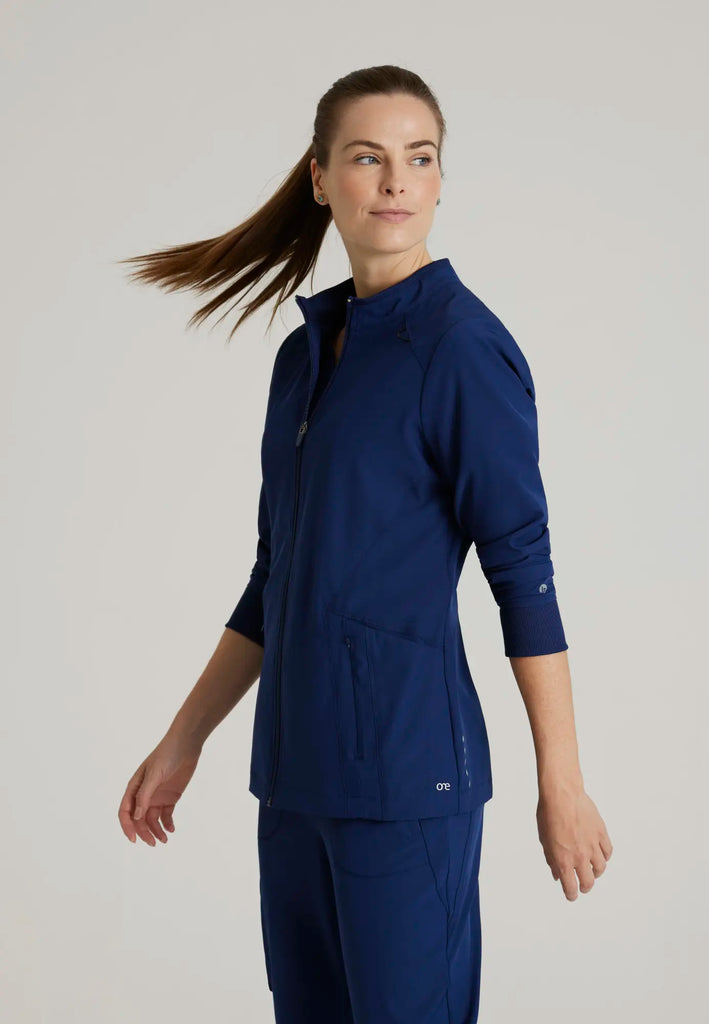 Barco Scrubs Women's Venture Warm-Up Indigo | scrub-supply.com