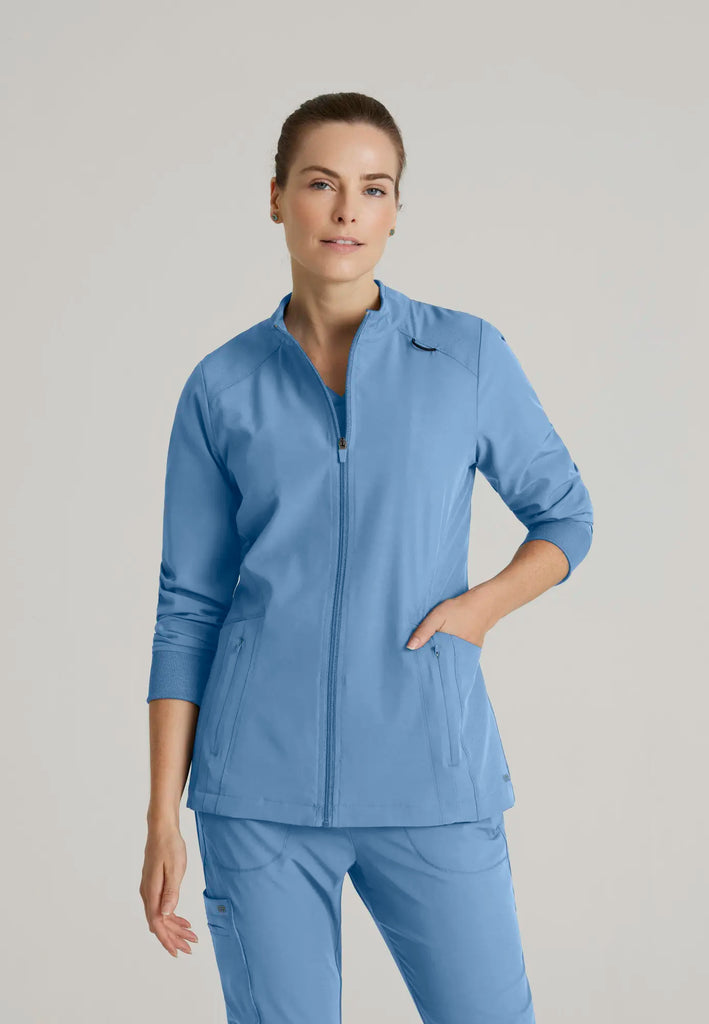 Barco Scrubs Women's Venture Warm-Up Ceil Blue | scrub-supply.com