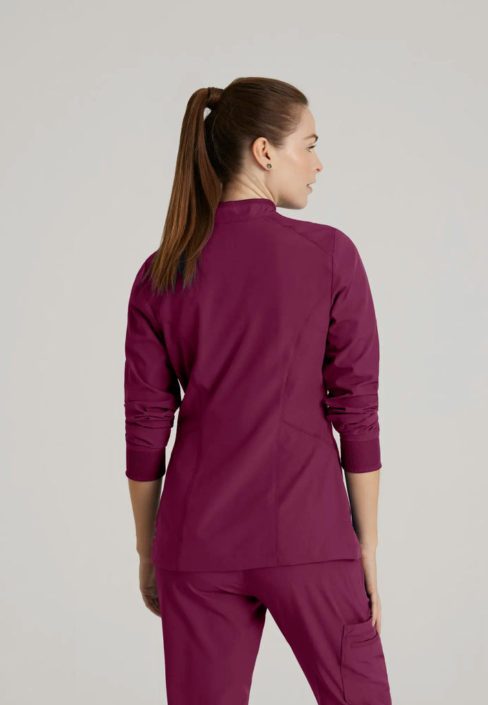 Barco Scrubs Women's Venture Warm-Up Wine | scrub-supply.com