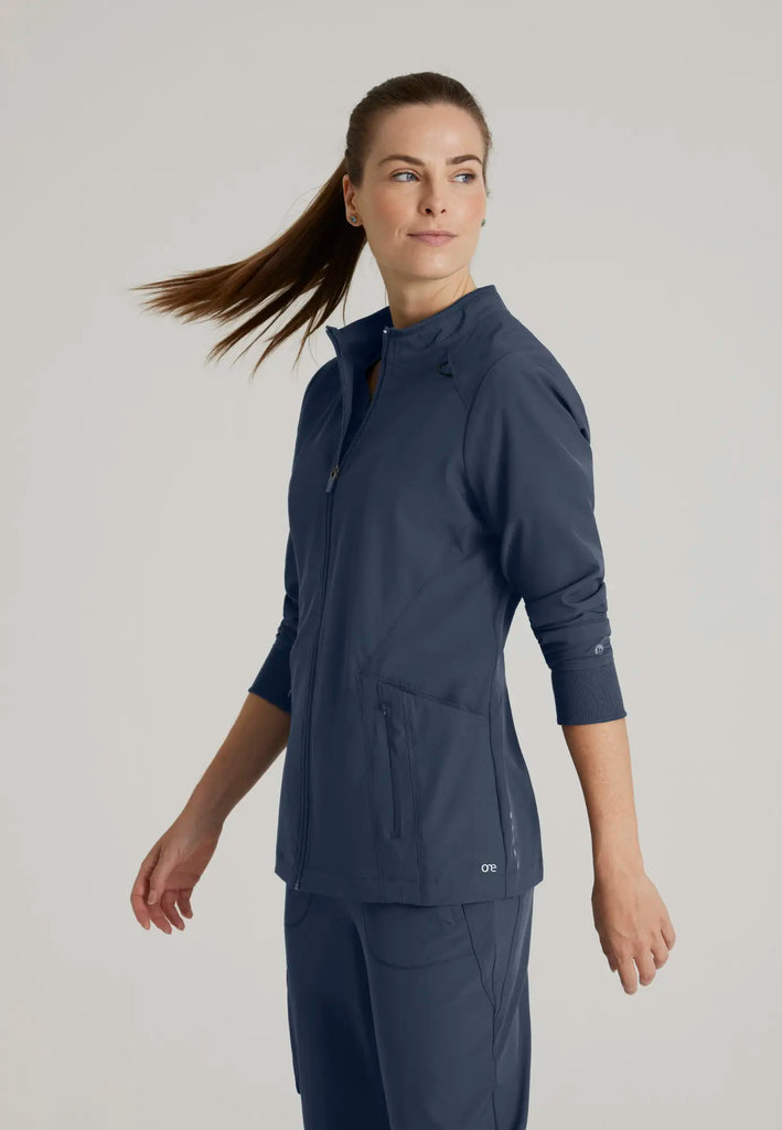 Barco Scrubs Women's Venture Warm-Up Steel | scrub-supply.com