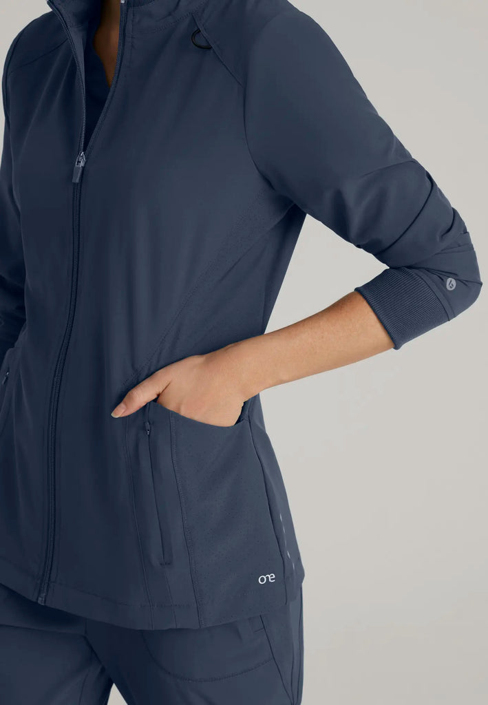 Barco Scrubs Women's Venture Warm-Up Steel | scrub-supply.com