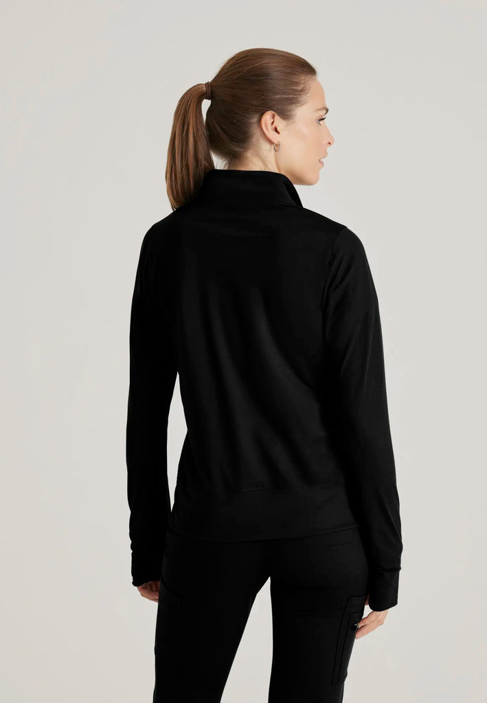 Barco Scrubs Women's Arena Knit Warm-Up Jacket Black | scrub-supply.com