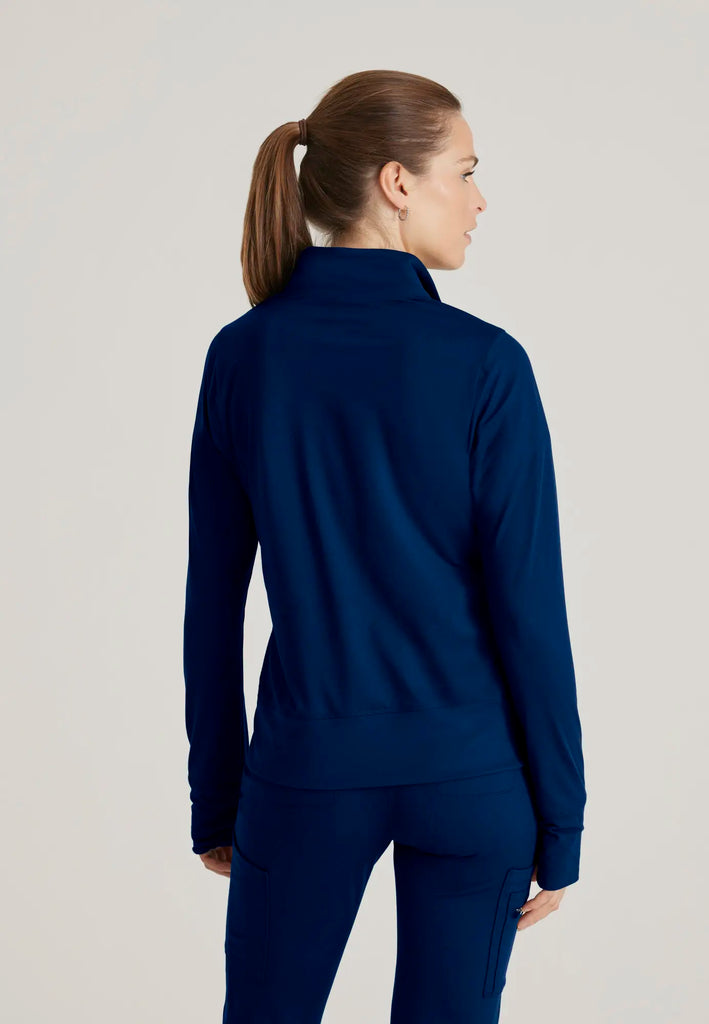 Barco Scrubs Women's Arena Knit Warm-Up Jacket Indigo | scrub-supply.com