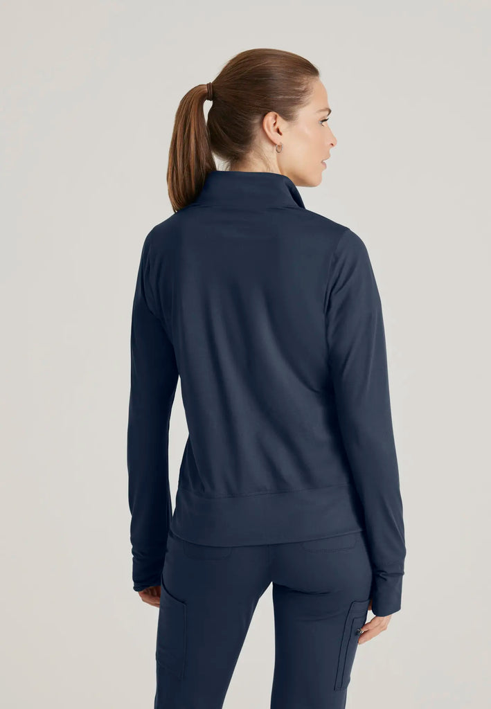 Barco Scrubs Women's Arena Knit Warm-Up Jacket Steel | scrub-supply.com