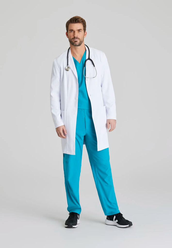 Barco Scrubs Men's Verse Lab Coat White | scrub-supply.com