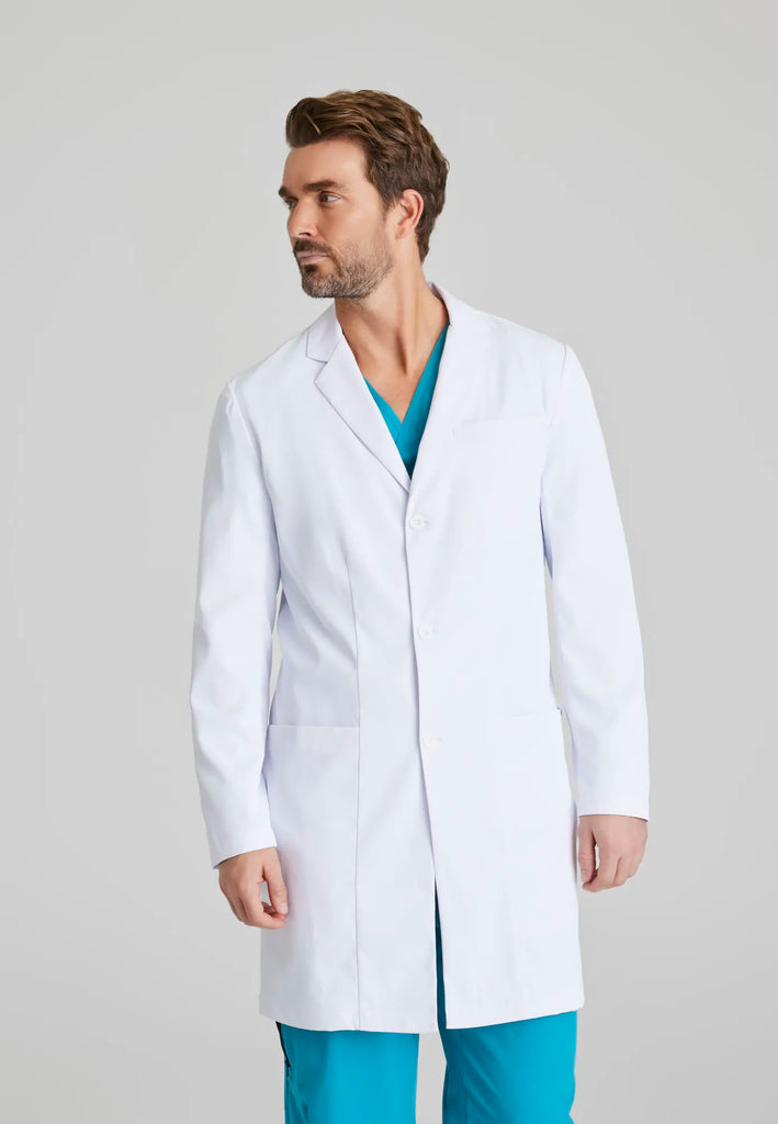 Barco Scrubs Men's Verse Lab Coat White | scrub-supply.com