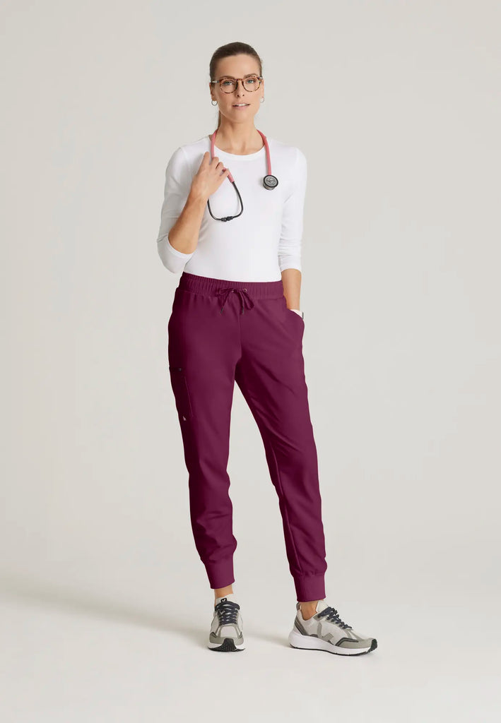 Barco Scrubs Women's Union Jogger Wine | scrub-supply.com