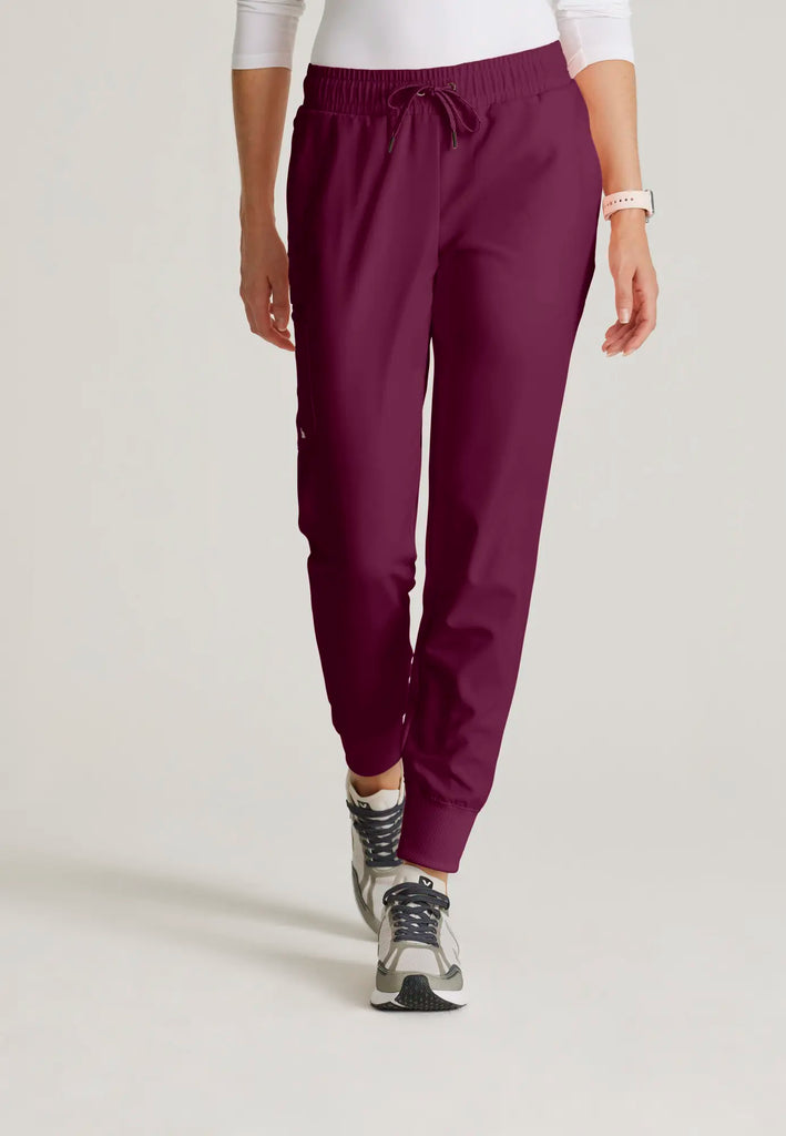 Barco Scrubs Women's Union Jogger Wine | scrub-supply.com