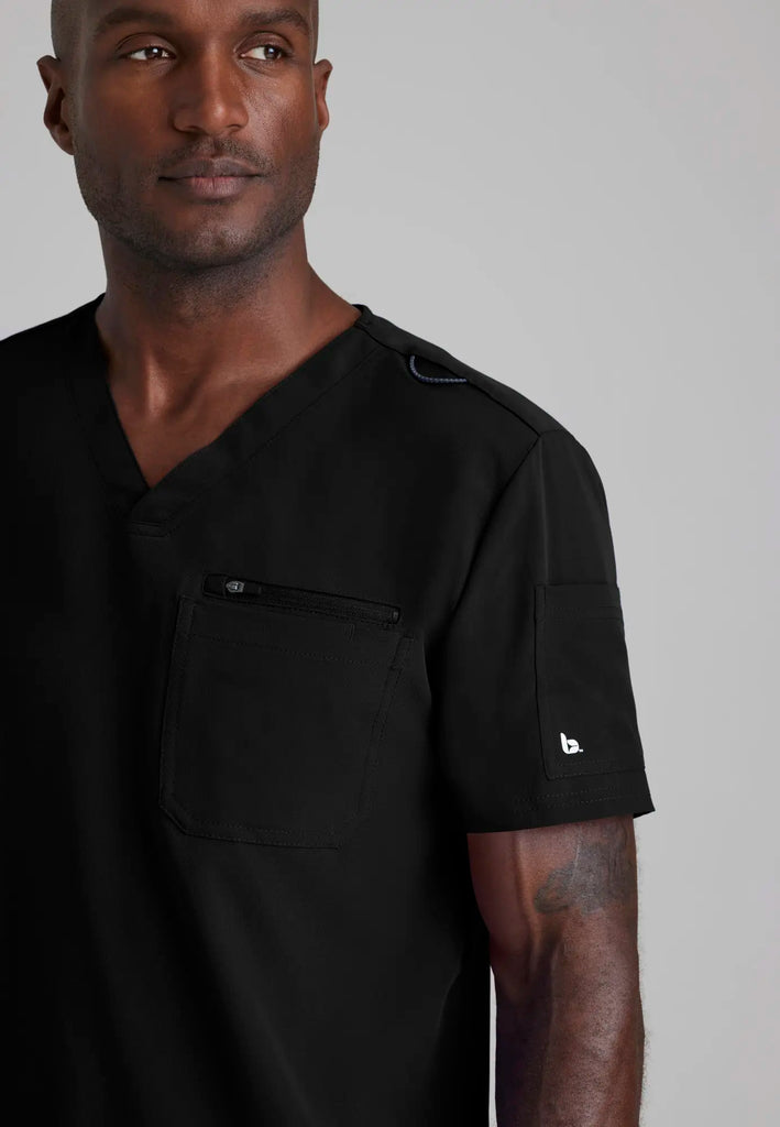 Barco Scrubs Men's Rally Top Black | scrub-supply.com