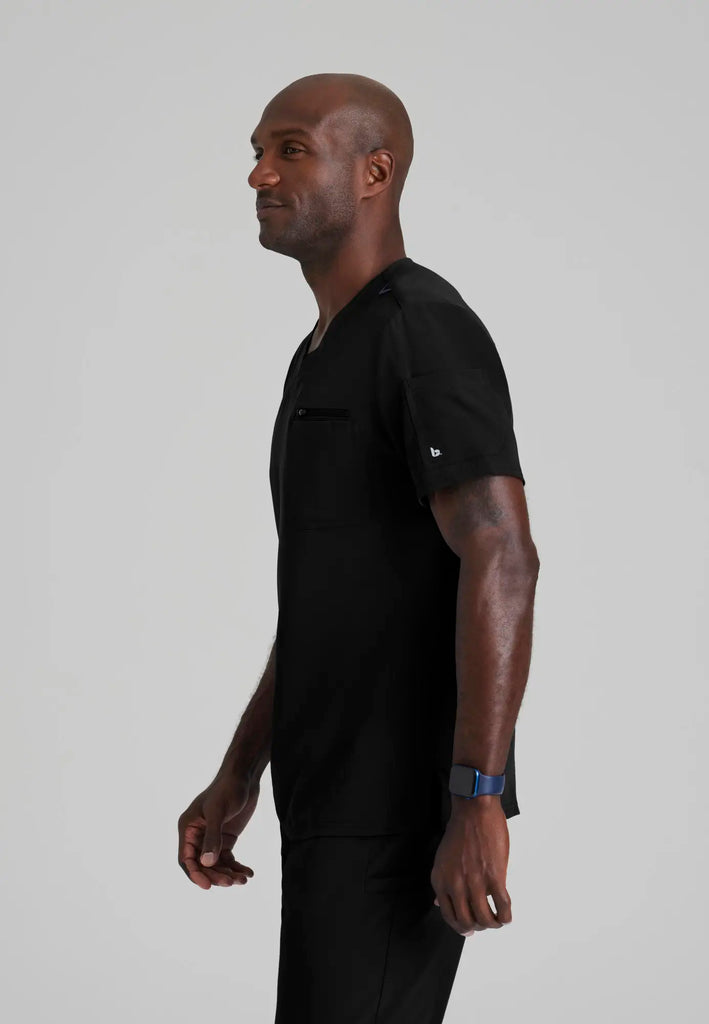 Barco Scrubs Men's Rally Top Black | scrub-supply.com