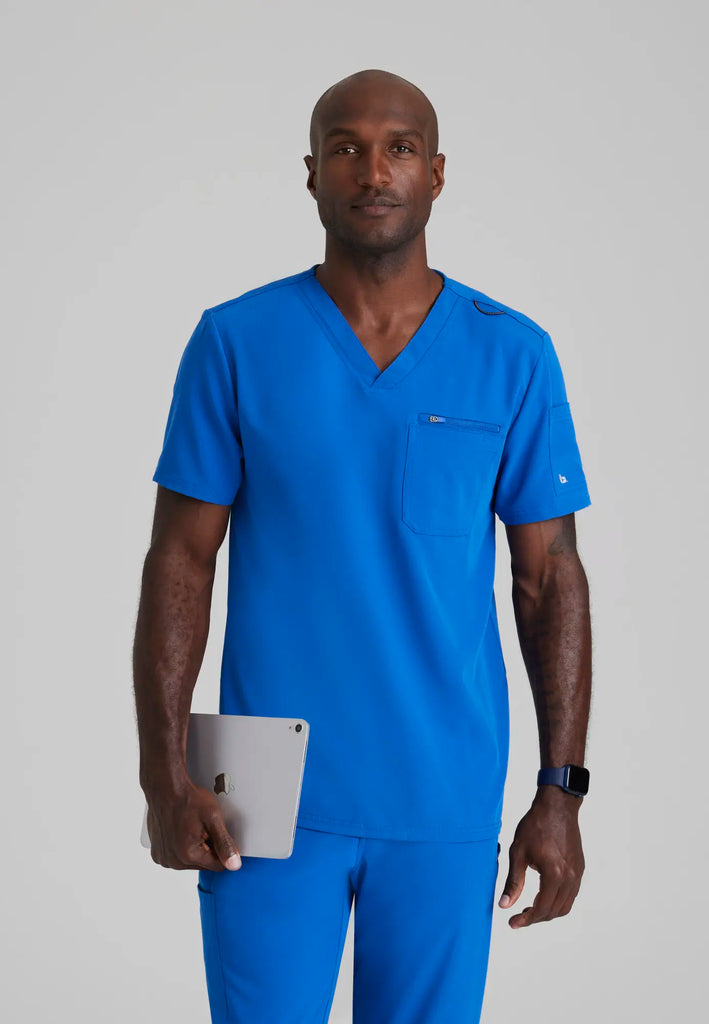 Barco Scrubs Men's Rally Top New Royal | scrub-supply.com