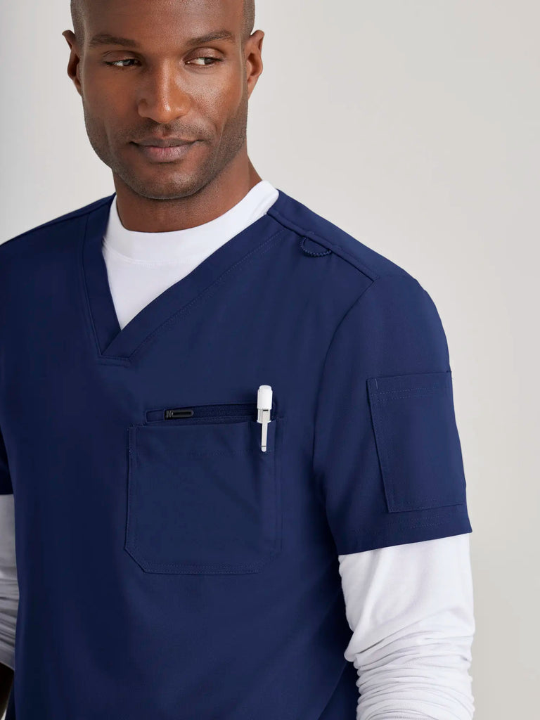 Barco Scrubs Men's Rally Top Indigo | scrub-supply.com