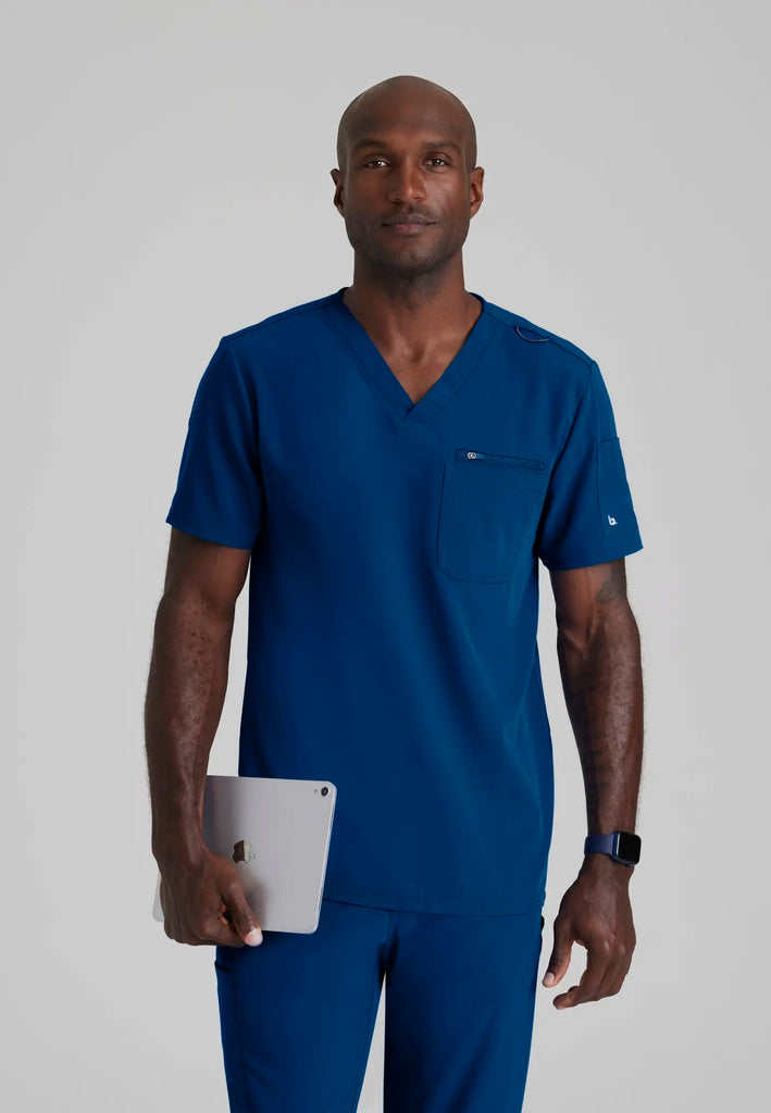 Barco Scrubs Men's Rally Top Indigo | scrub-supply.com