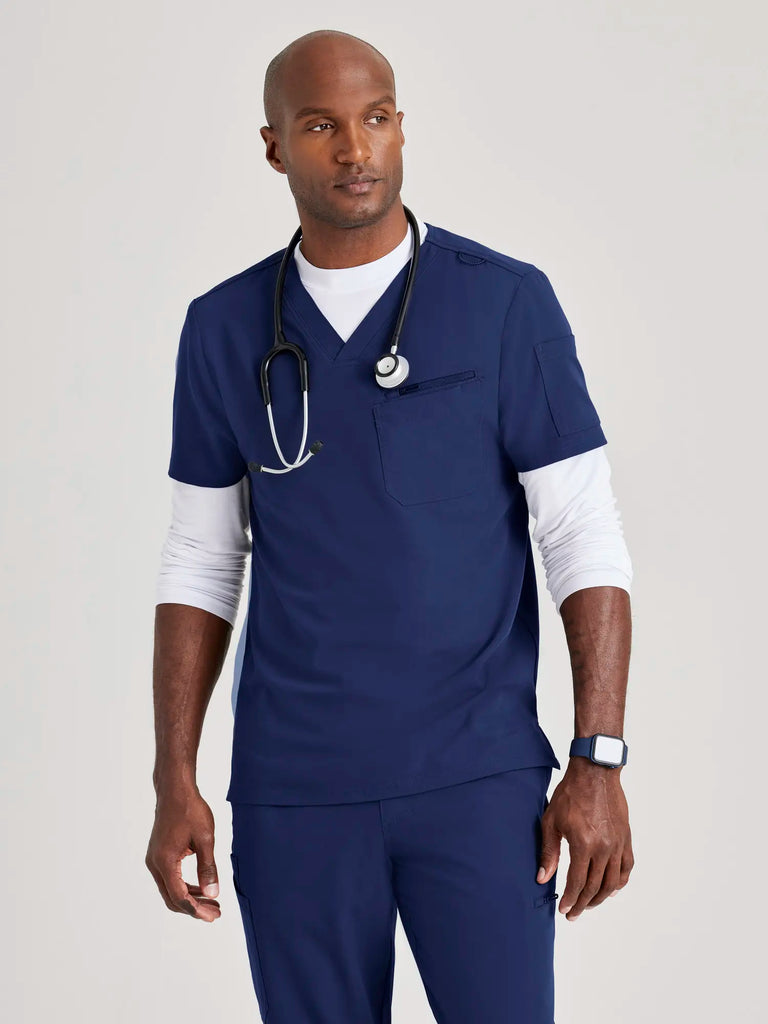 Barco Scrubs Men's Rally Top Indigo | scrub-supply.com