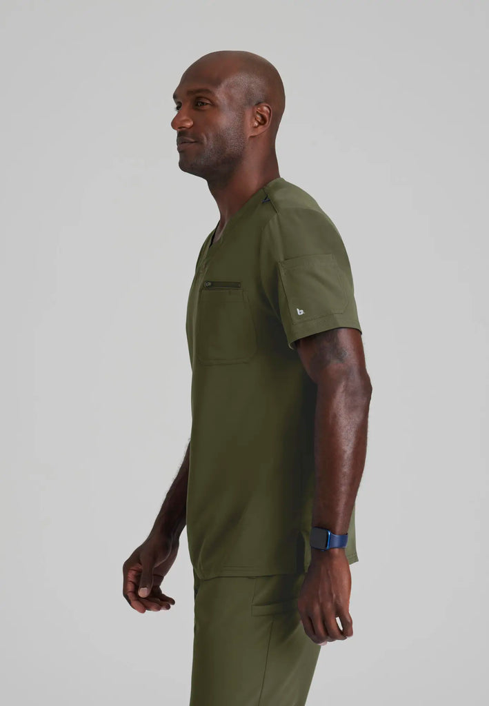 Barco Scrubs Men's Rally Top Olive | scrub-supply.com