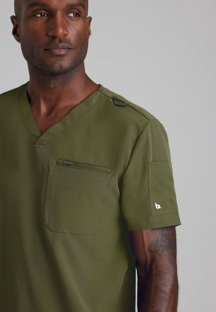 Barco Scrubs Men's Rally Top Olive | scrub-supply.com