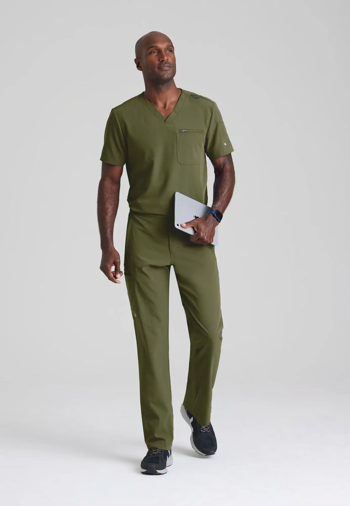 Barco Scrubs Men's Rally Top Olive | scrub-supply.com