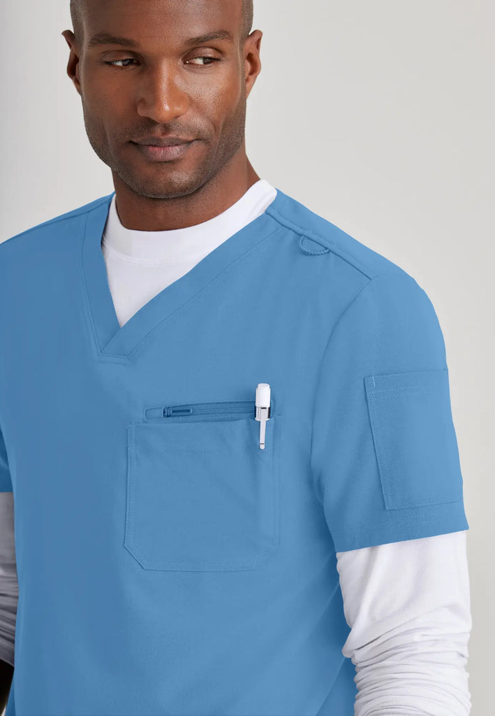 Barco Scrubs Men's Rally Top Ceil Blue | scrub-supply.com