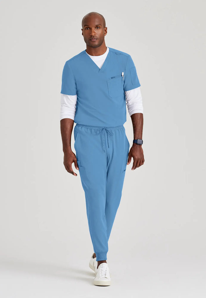 Barco Scrubs Men's Rally Top Ceil Blue | scrub-supply.com