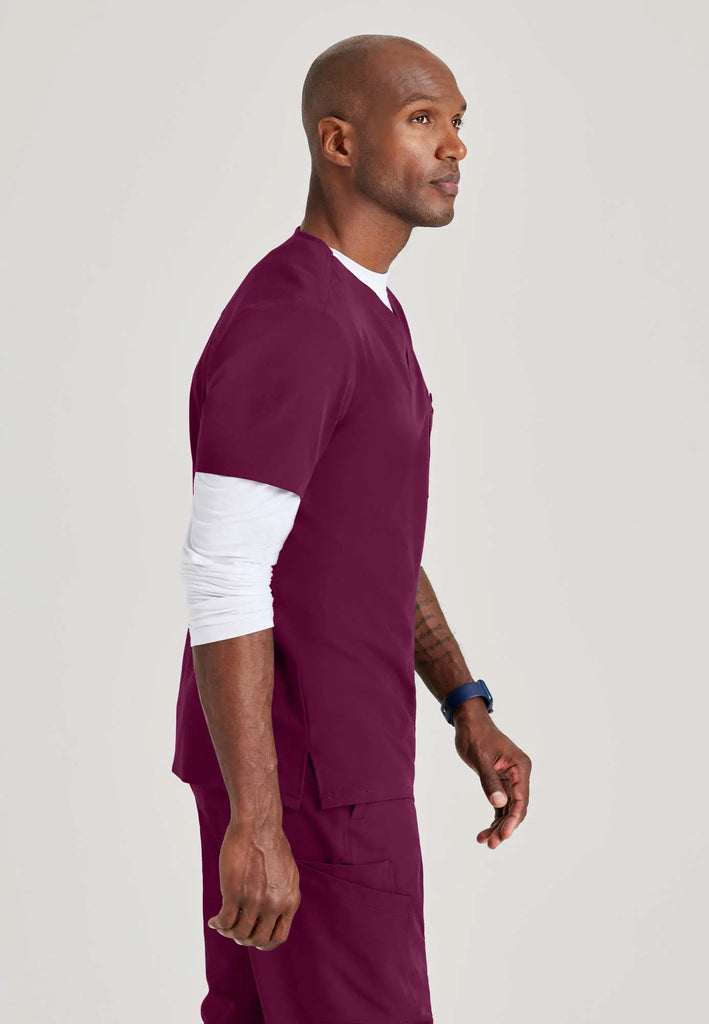 Barco Scrubs Men's Rally Top Wine | scrub-supply.com