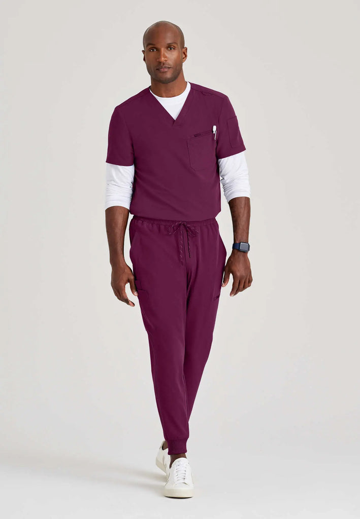 Barco Scrubs Men's Rally Top Wine | scrub-supply.com