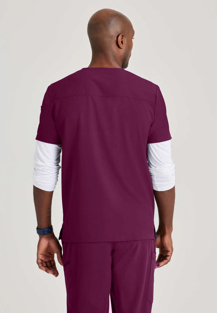 Barco Scrubs Men's Rally Top Wine | scrub-supply.com