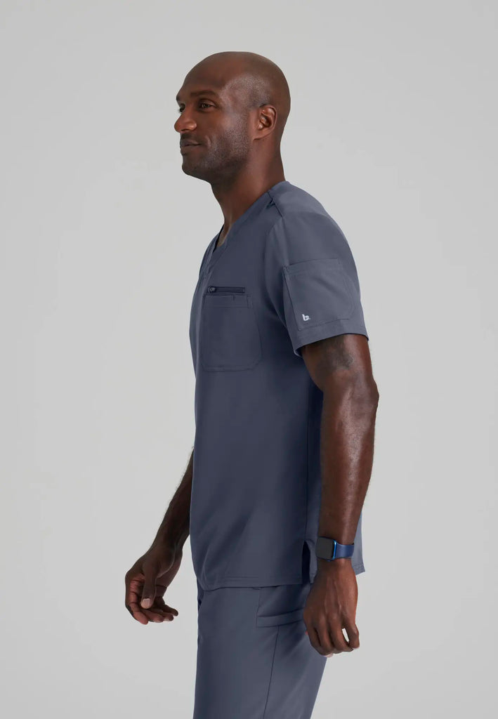 Barco Scrubs Men's Rally Top Steel | scrub-supply.com