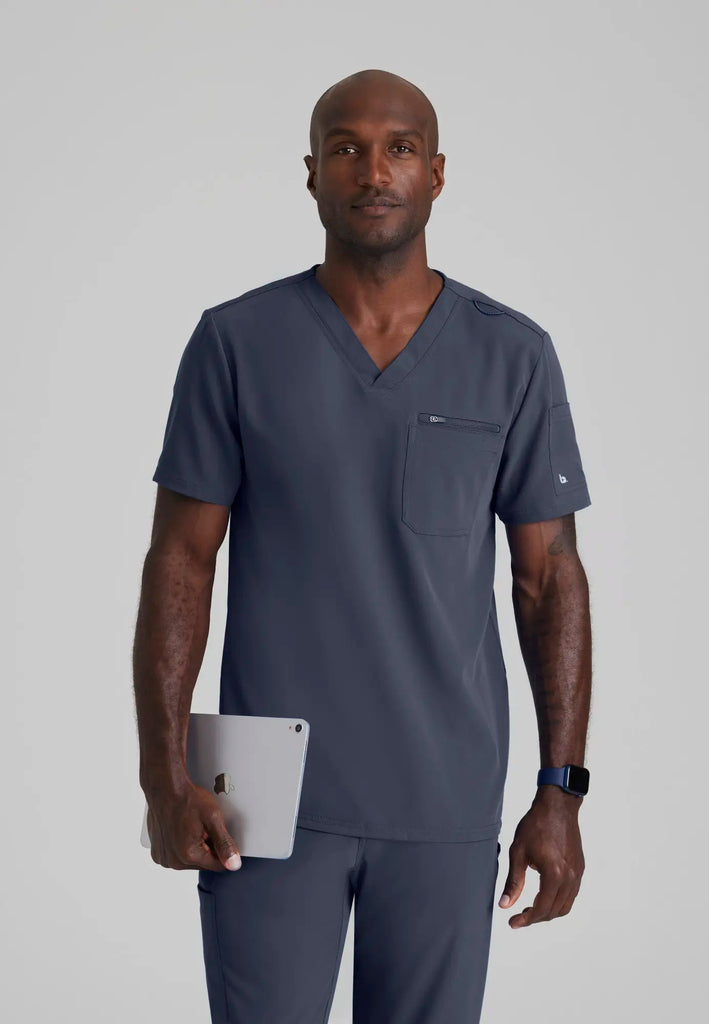 Barco Scrubs Men's Rally Top Steel | scrub-supply.com